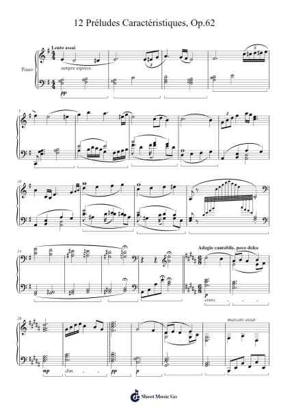 12 Préludes Caractéristiques, Op. 62 Sheet Music by klaudious-Arr.Priestsey