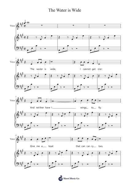 The Water is Wide Sheet Music by Kate Cuttill-Arr.Matlas