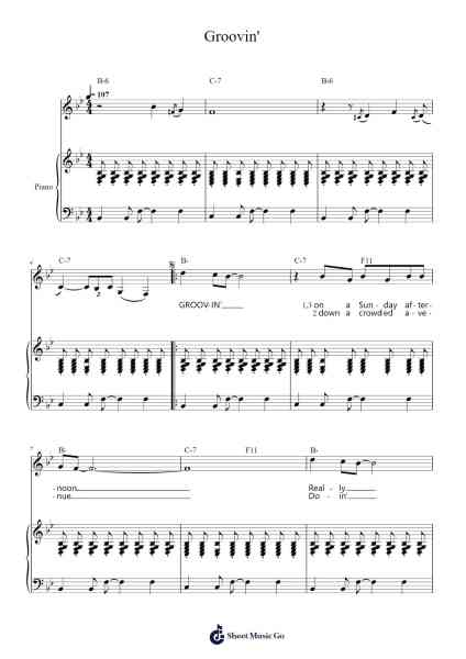 Groovin' Sheet Music by The Young Rascals-Arr.O'Cakeats Leofunk