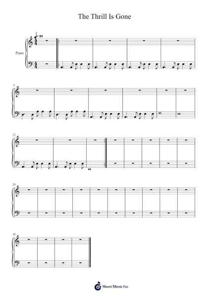 The Thrill Is Gone Ноты для фортепиано от B.B. King-Arr.Buckchad