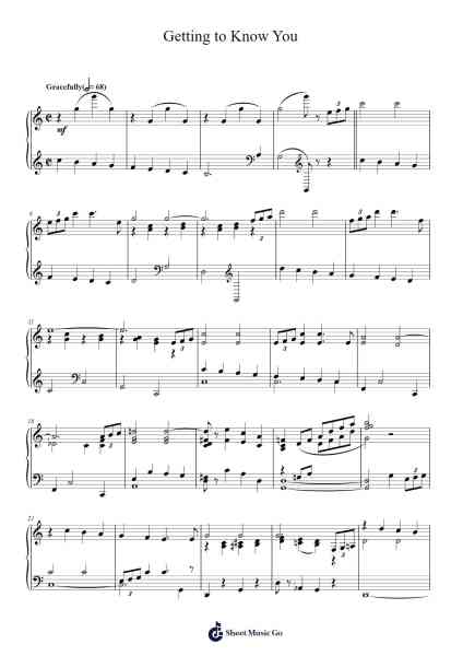 Getting to Know You Sheet Music by Rodgers & Hammerstein-Arr.Bloorgrace Springa