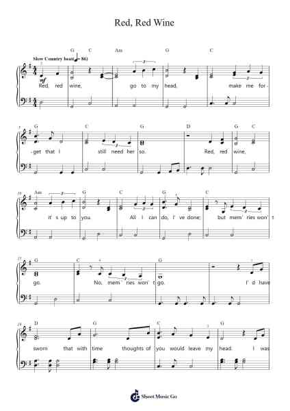 Red, Red Wine Sheet Music by Neil Diamond-Arr.Mollnie Sampham