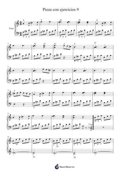 Pieza con ejercicios 9 Sheet Music by Fernando Montero-Arr.Temchell Thompro