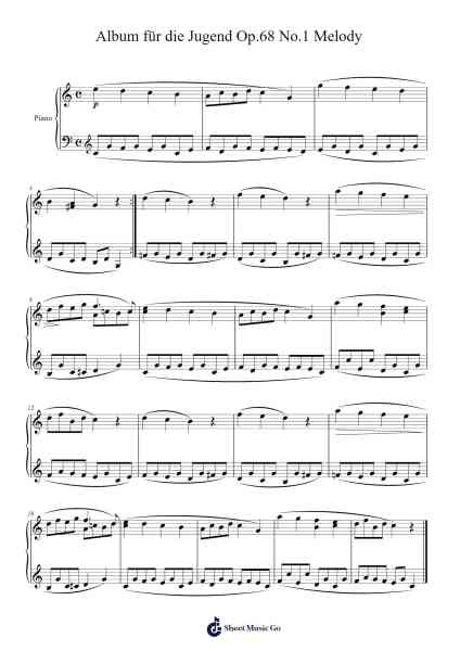 Album für die Jugend Op.68 No.1 Melody Sheet Music by Robert Schumann-Arr.Simpmark