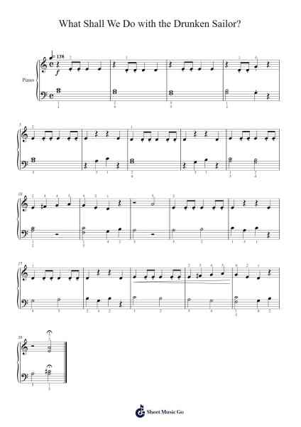 What Shall We Do with the Drunken Sailor? Sheet Music by Traditional-Arr.Efkirk