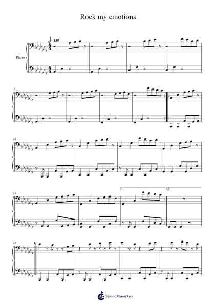 Rock my emotions Sheet Music by kitsune2-Arr.Bridrian
