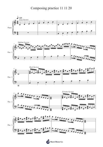 Composing practice 11 11 20 Sheet Music by arthurgu0607-Arr.Tedget Milrol