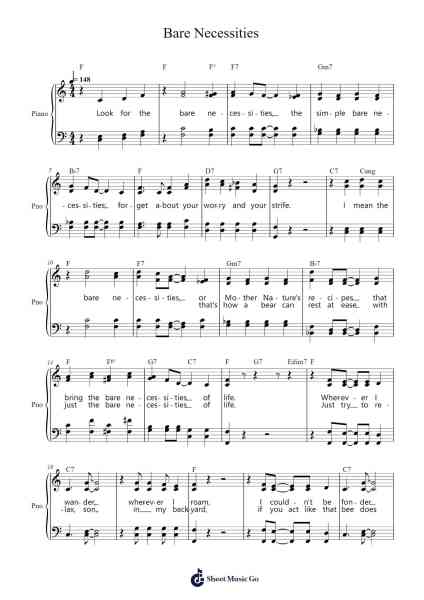 Bare Necessities Sheet Music by -Arr.Blanes Poyale
