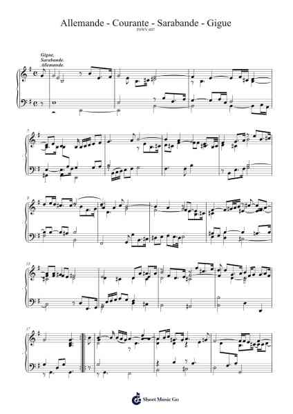 Suite No. 7 in E Minor, FbWV 607 Sheet Music by Johann Jacob Froberger-Arr.Xefunk Huttrick