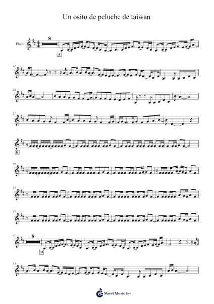 Un osito de peluche de taiwan Sheet Music by Los Auténticos Decadentes-Arr.Eveken Dougloyd