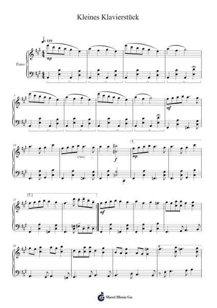 Kleines Klavierstück Sheet Music by Matteo Nowak-Arr.Armsibyl Cranerell
