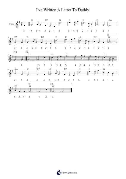 I've Written A Letter To Daddy Sheet Music by Titanic1216-Arr.Janecher Duh