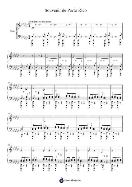 Souvenir de Porto Rico, Op. 31 Sheet Music by Louis Moreau Gottschalk-Arr.Canliet Joelck