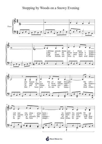 Stopping by Woods on a Snowy Evening Sheet Music by Emily Chang-Arr.Inmark Ausbrooke