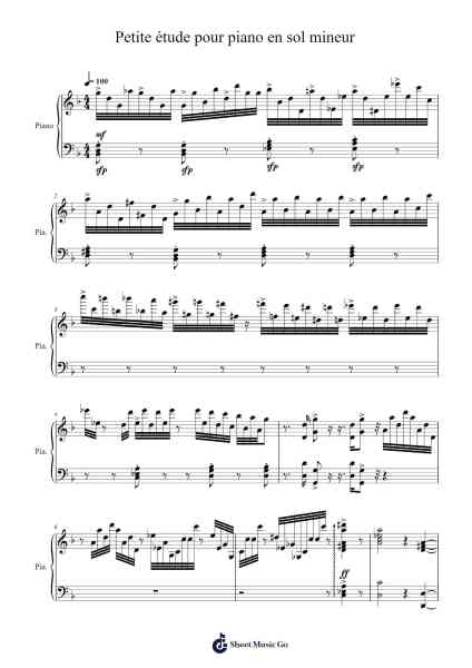 Petite étude pour piano en sol mineur Sheet Music by undefined-Arr.Hebart Timron