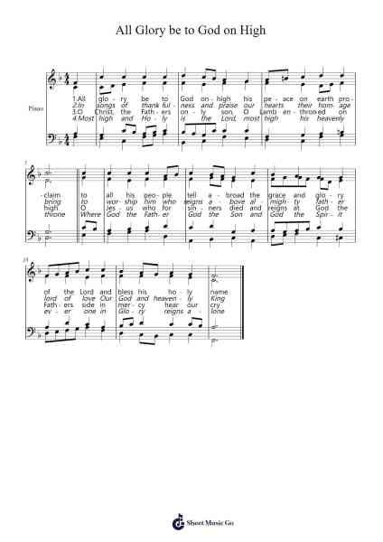 All Glory be to God on High Sheet Music by Johann Sebastian Bach-Arr.Backwey Naric