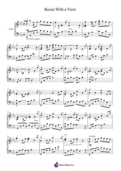 Room With a View Sheet Music by Yiruma-Arr.Stoweberg