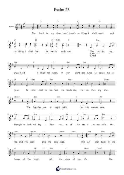 Psalm 23 Sheet Music by Childbeck Ivesgrid-Arr.Louann Bonpe