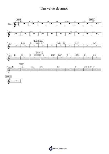 Um verso de amor Sheet Music by Pamela e Alex Gonzaga-Arr.Youngvian