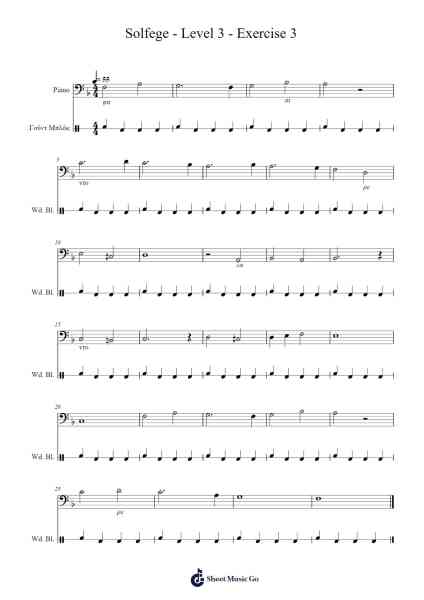 Solfege - Level 3 - Exercise 3 Sheet Music by Γιώργος Κουμαραδιός-Arr.Larfox Efquinn