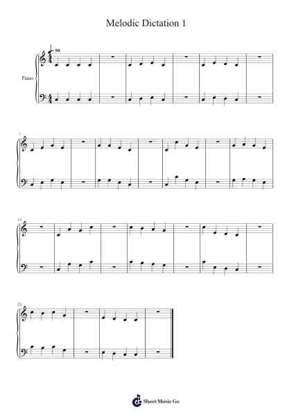 Melodic Dictation 1 Sheet Music by srstockton-Arr.Ossharp Nortiane