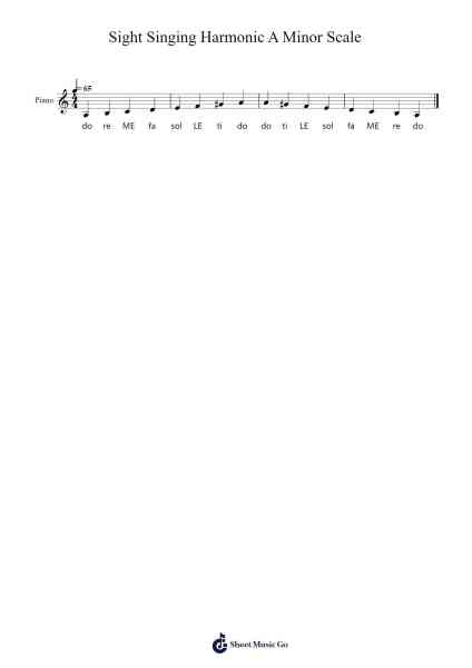 Sight Singing Harmonic A Minor Scale Sheet Music by Hanvin-Arr.Huce Earlville