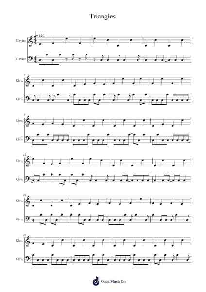 Triangles Sheet Music by Bunvid-Arr.Mewood Teries