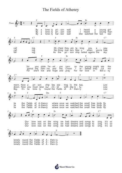 The Fields of Athenry Sheet Music by Unknown author-Arr.Mcdel Auriah