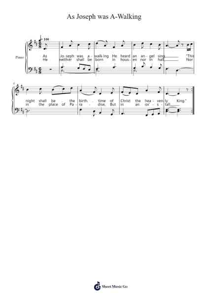 As Joseph was A-Walking Notas de música por Traditional-Arr.Poundnions