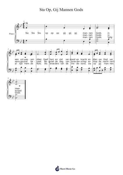 Sta Op, Gij Mannen Gods Sheet Music by William H. Walter-Arr.Sawoolf Phylhale