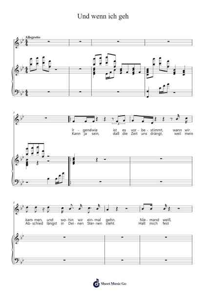 Und wenn ich geh Sheet Music by Udo Jürgens-Arr.Griries
