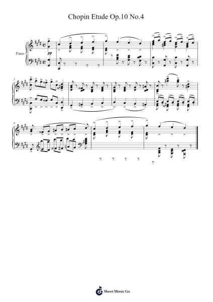 Chopin Etude Op.10 No.4 Sheet Music by Frédéric Chopin-Arr.Jendine