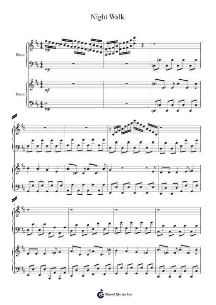 Night Walk Sheet Music by Tsunku-Arr.Nypkins Shakeats