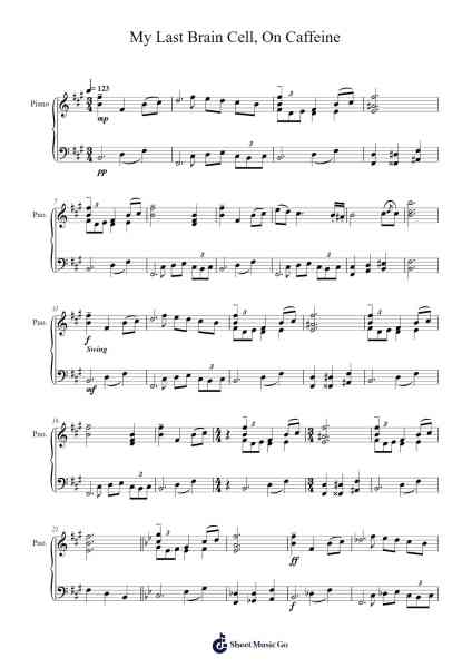 My Last Brain Cell, On Caffeine Sheet Music by Thebadsonicgame-Arr.Urkuk Joneswat