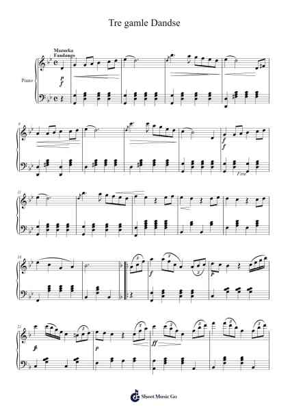 Tre gamle Dandse Sheet Music by Elise Huseby-Arr.Beckfey Earlnice