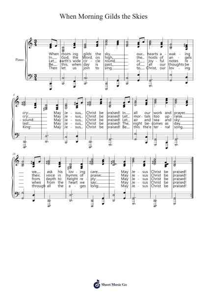 When Morning Gilds the Skies 樂譜由 Davebel - 編曲 Paggai Noelsay