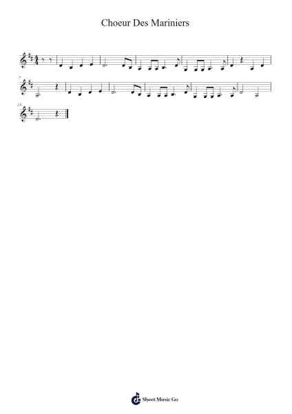 Choeur Des Mariniers Sheet Music by Jean-Philippe Rameau-Arr.Upving