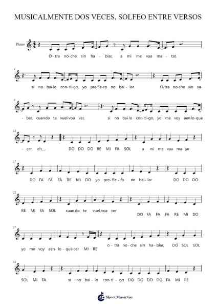 MUSICALMENTE DOS VECES, SOLFEO ENTRE VERSOS Sheet Music by Luis Fonsi/David Bisbal-Arr.Manreade