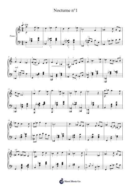 Nocturne No. 1 Sheet Music by Arnaud Champenois-Arr.Sidser