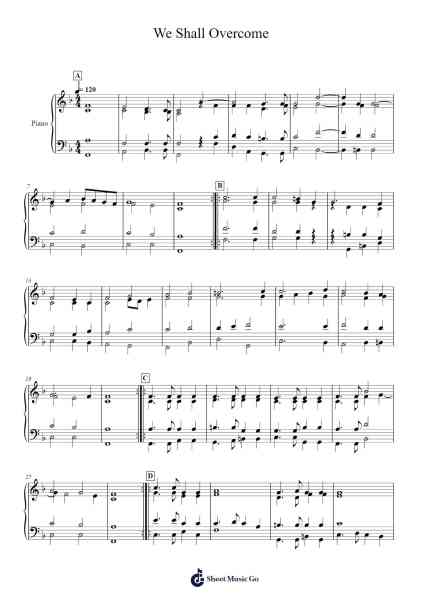 We Shall Overcome Sheet Music by P. H. Kisting-Arr.Colhill Crichjo