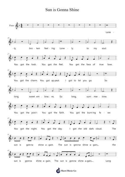 Sun is Gonna Shine Sheet Music by Stephen Martin/Edie Brickell-Arr.Wescan