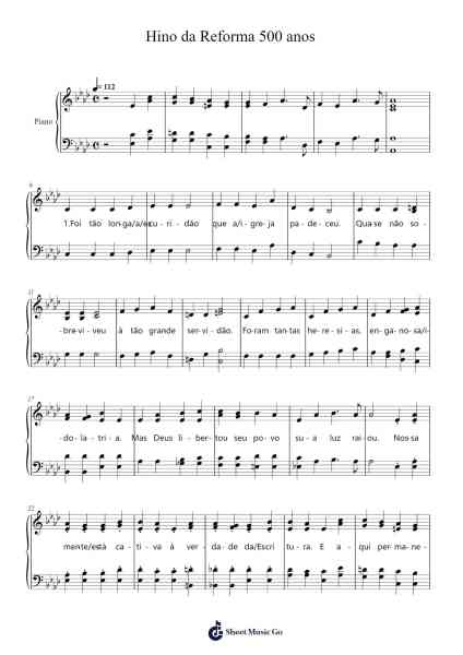 Hino da Reforma 500 anos Sheet Music by Stênio Marcius Nogueira/Edilson Botelho Nogueira-Arr.Sounoel