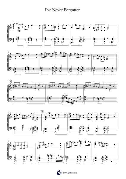 I've Never Forgotten Sheet Music by ChiliChill-Arr.Kelthea