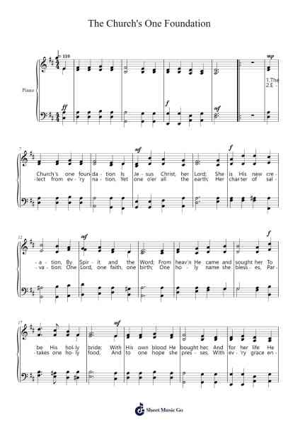 The Church's One Foundation Sheet Music by Samuel Sebastian Wesley-Arr.Keatsshua Beareade