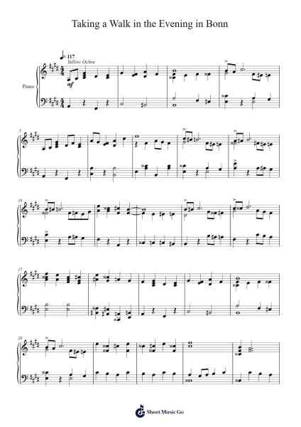 Taking a Walk in the Evening in Bonn Sheet Music by Toursbur-Arr.Jouboyd Calgel