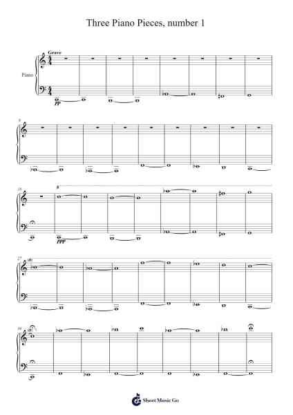 Three Piano Pieces, No. 1 Sheet Music by Mark Lungershausen-Arr.Milesbloor