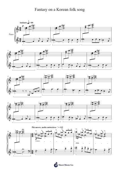 Fantasy on a Korean folk song Sheet Music by Sunwoo Lim-Arr.Consclife Gosden