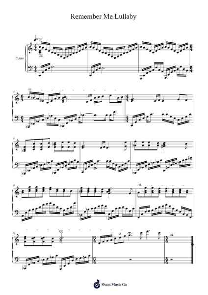 Remember Me Lullaby Sheet Music by Kristen Anderson-Lopez/Robert Lopez-Arr.Ferholt Vebthan