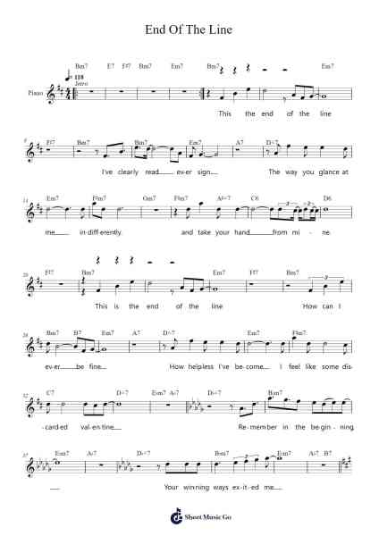 End Of The Line Sheet Music by Joe Sample/Randy Crawford-Arr.Selo Lysel