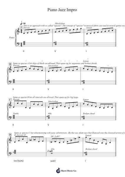 Piano Jazz Impro Sheet Music by Adam Maness-Arr.Losopp Webslin